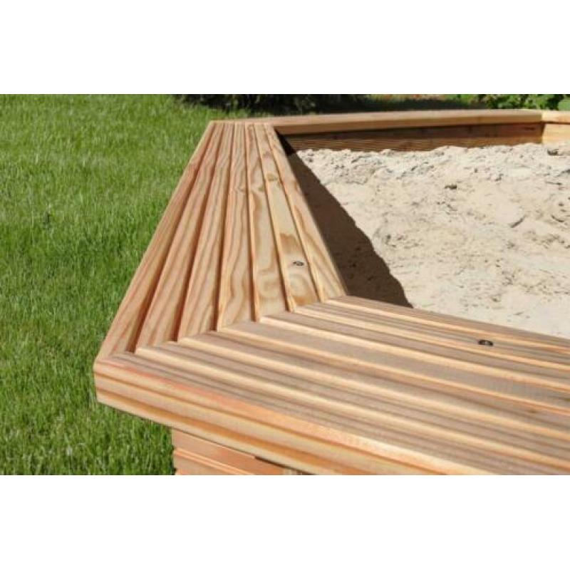 Houten zandbak Zeshoekig 230 cm | Unieke model zandbak 800