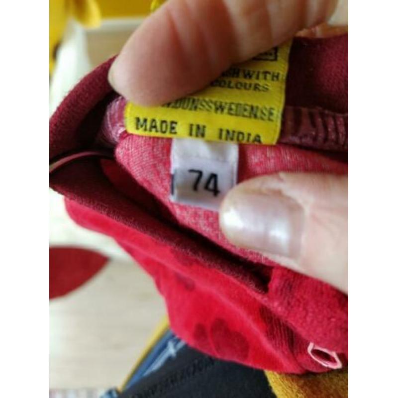 Velours rood Duns Sweden klaver boxpak mt 74