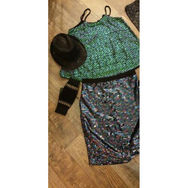 Verkleedkleren glitter en glamour maat 36 / S