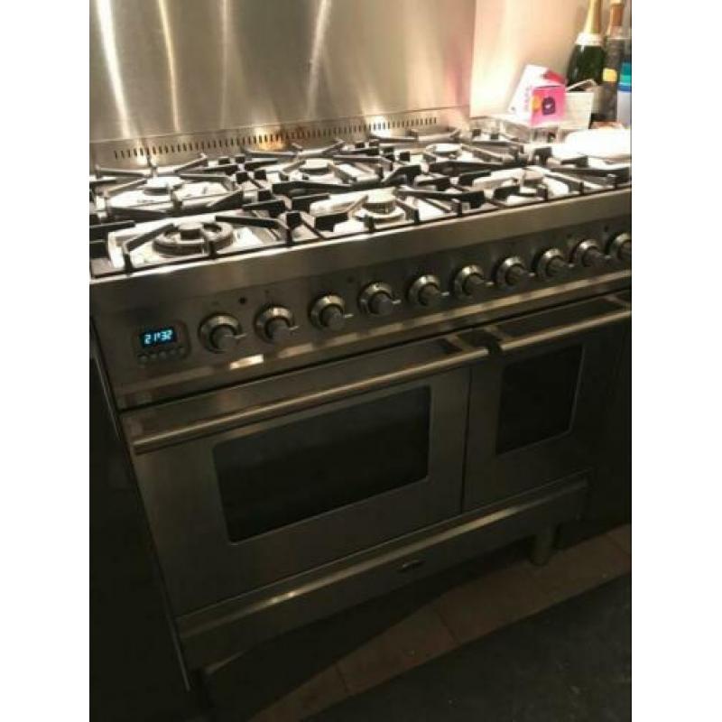 Boretti 6 gasbrander en 2 ovens RVS -direct af te halen