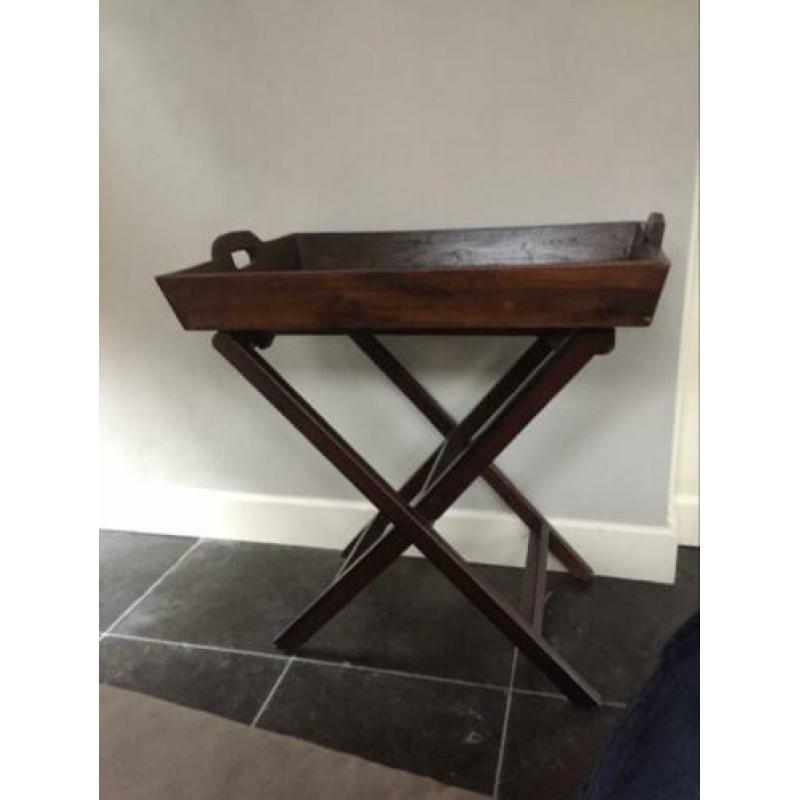 Butler tray donkerhout met los dienblad