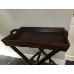 Butler tray donkerhout met los dienblad