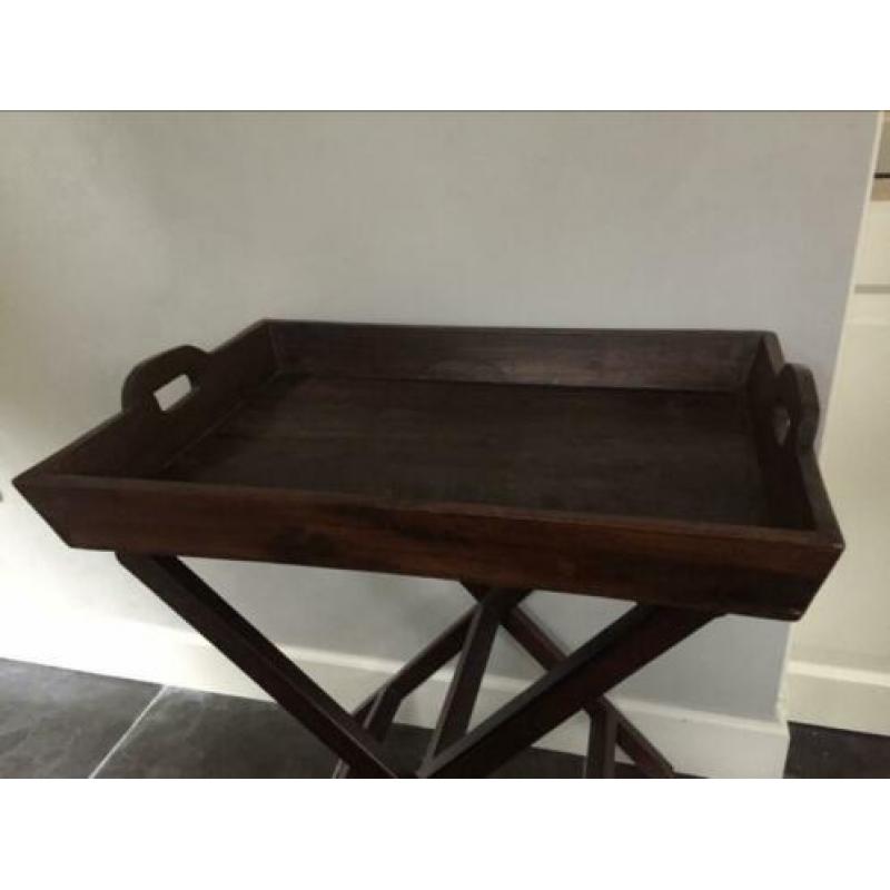 Butler tray donkerhout met los dienblad