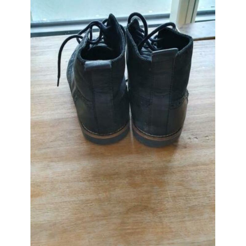 Herenschoenen leer zwart River Island half hoog