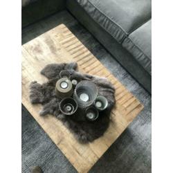 Salontafel zwart/hout industrieel zo goed als nieuw!