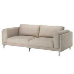 Ikea Nockeby 3-zits Bank Hoes Lejde Donkerbeige