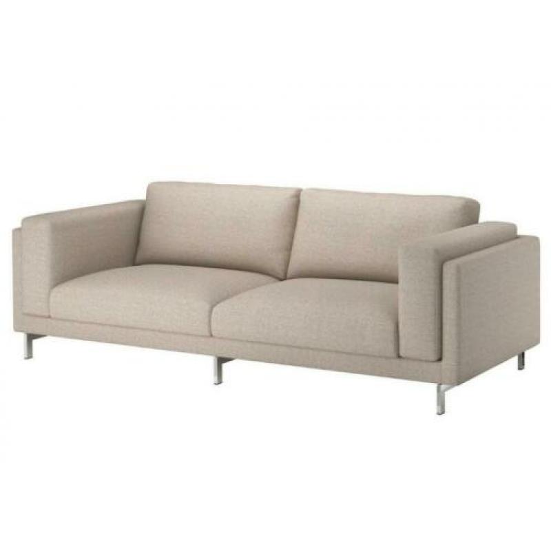 Ikea Nockeby 3-zits Bank Hoes Lejde Donkerbeige