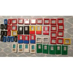 Lego vintage trein ramen deuren partij 50 stuks met glas