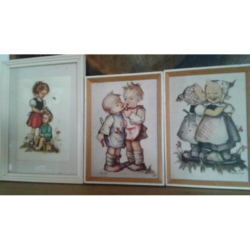 Hummeltje 3 retro schilderijtjes @DOC61
