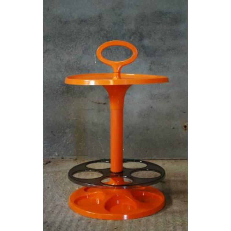 Oranje space age bartafel / dranktafel / wijnrek Flair