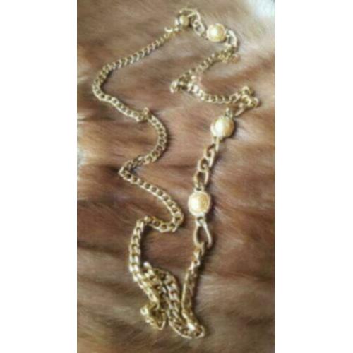 stoer jaren 70 lange gave retro hippie ketting met steen
