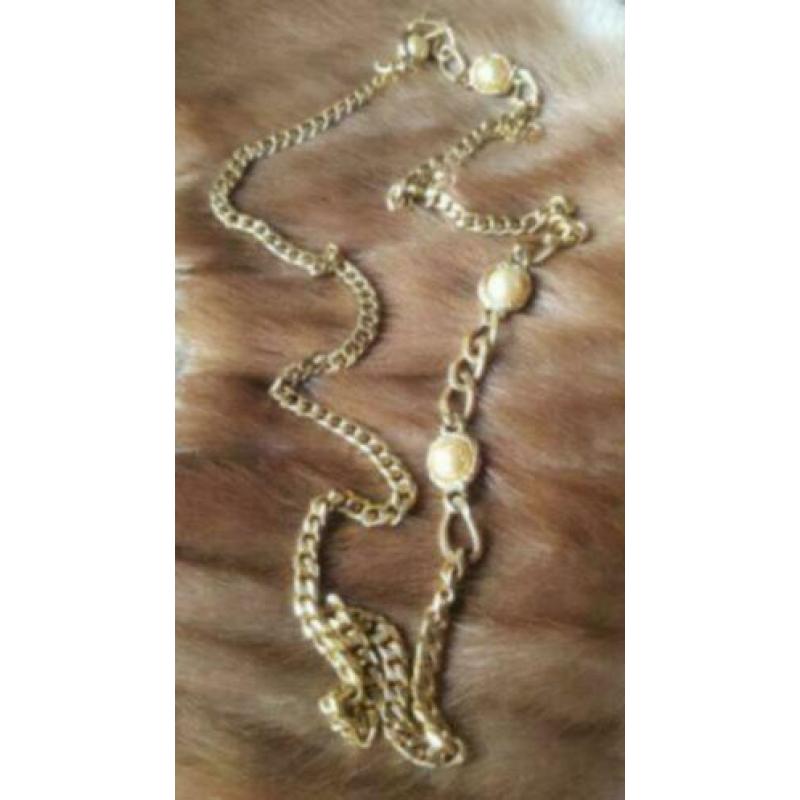 stoer jaren 70 lange gave retro hippie ketting met steen