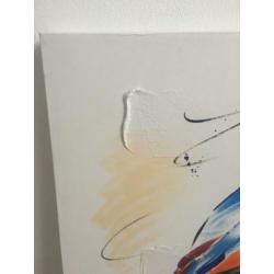 Schilderij kleurijke vogel (50x50x3)