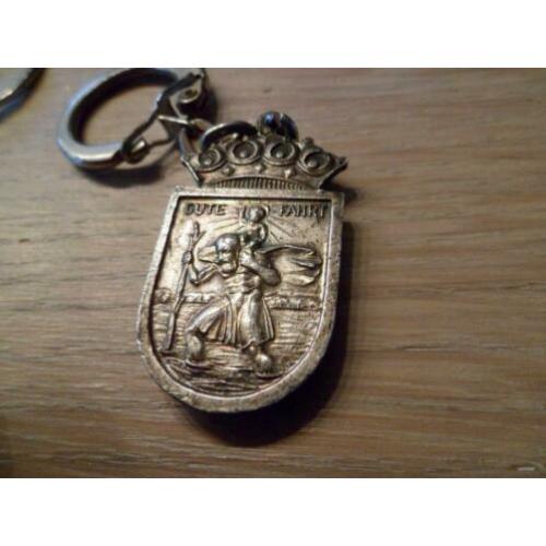 3-981 prachtige antiek St Christoffel sleutelhanger Salzburg