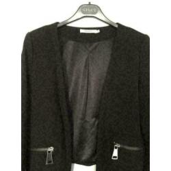 C943 NIKKIE maat 34=XS sweat-jasje colbert blazer zwart