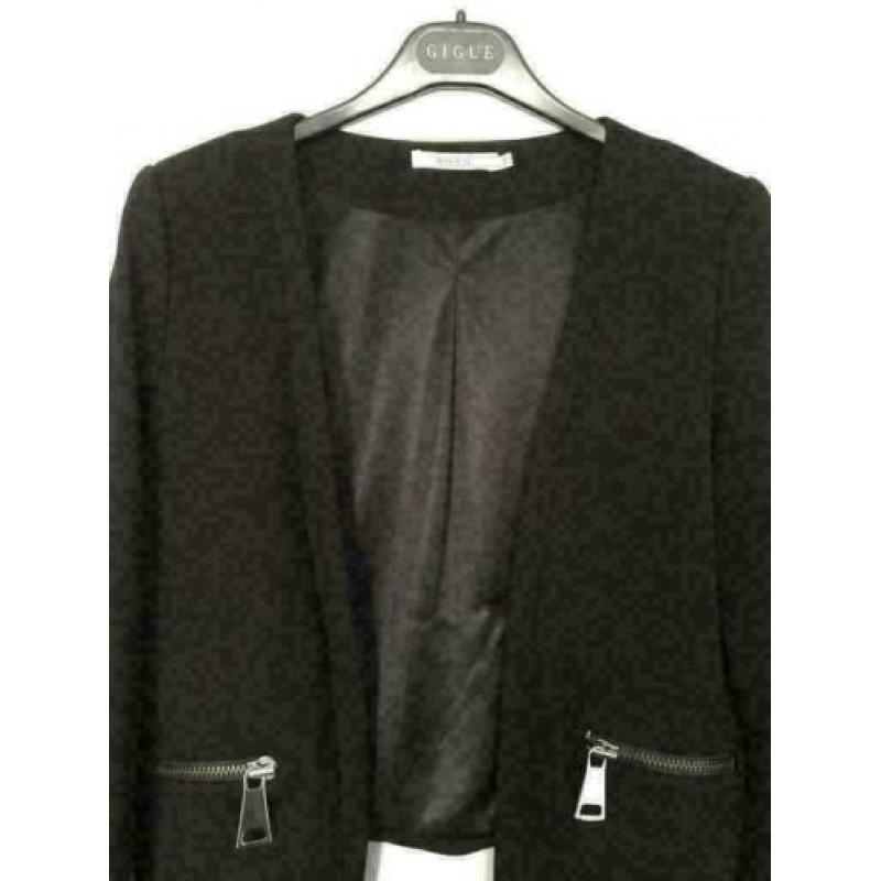C943 NIKKIE maat 34=XS sweat-jasje colbert blazer zwart