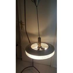 60er jaren hanglamp metaal glas