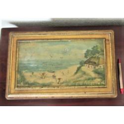 zeer mooi groot vintage blik met strand uitvoering Friesland