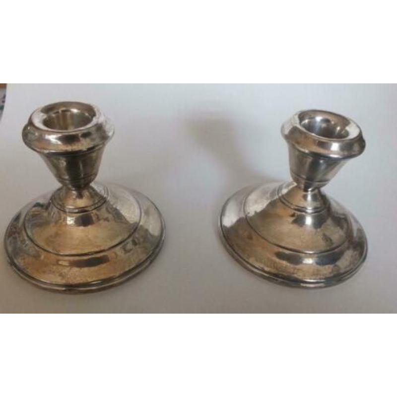2 sterling zilveren kandelaars