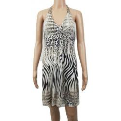 Marc Cain Marccain tijgerprint halter jurk luxe maat 34 zgan