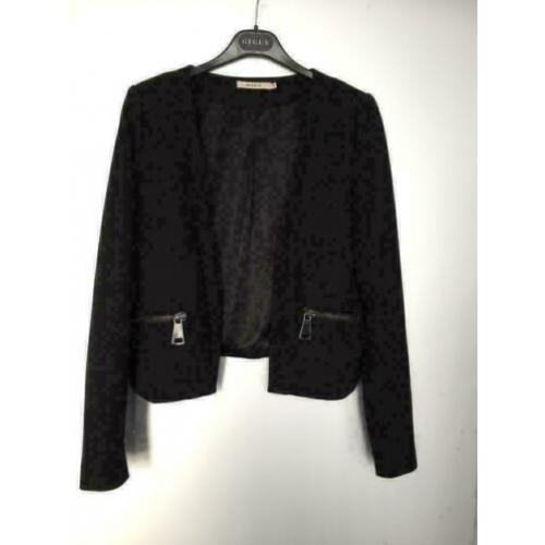 C943 NIKKIE maat 34=XS sweat-jasje colbert blazer zwart