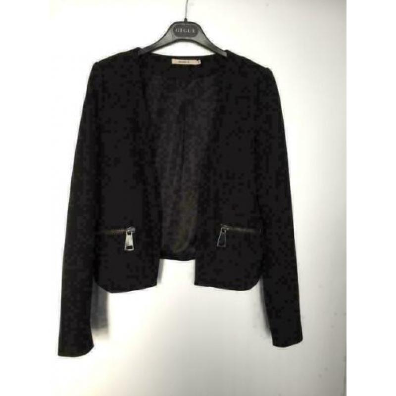 C943 NIKKIE maat 34=XS sweat-jasje colbert blazer zwart