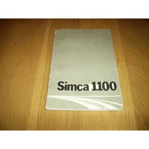 Handleiding / Instructieboekje Simca 1100 van de Jaren 60