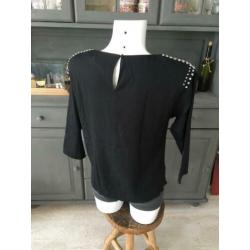 Stoere top met steentjes van HM maat 36 Longsleeve/trui
