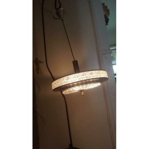 60er jaren hanglamp metaal glas