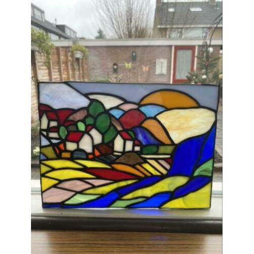 Handgemaakt - Tiffany landschap raamhanger