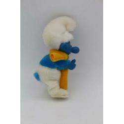 Vintage smurf met traan en sjaal knijppoppetje Peyo 1980