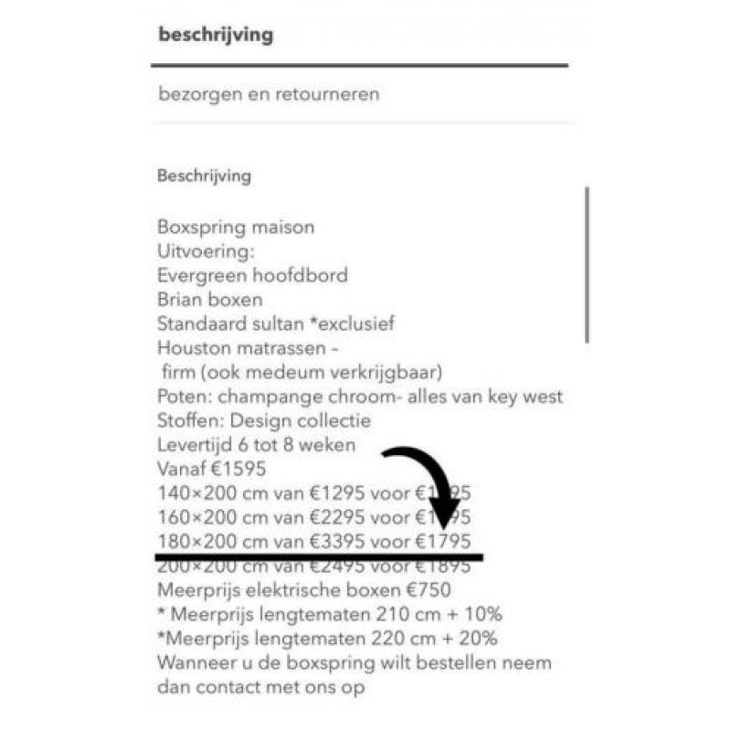 Boxspring meubel slaaphys 180-200