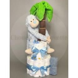 Gratis verzending Luiertaart Palmboom Aap Blauw