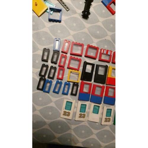Lego vintage trein ramen deuren partij 50 stuks met glas