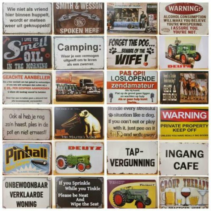 Coffee menu reclamebord wandbord van metaal koffie