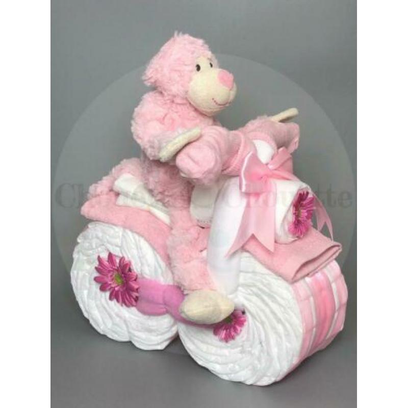 Gratis verzending Luiertaart Motor luiermotor Aap roze