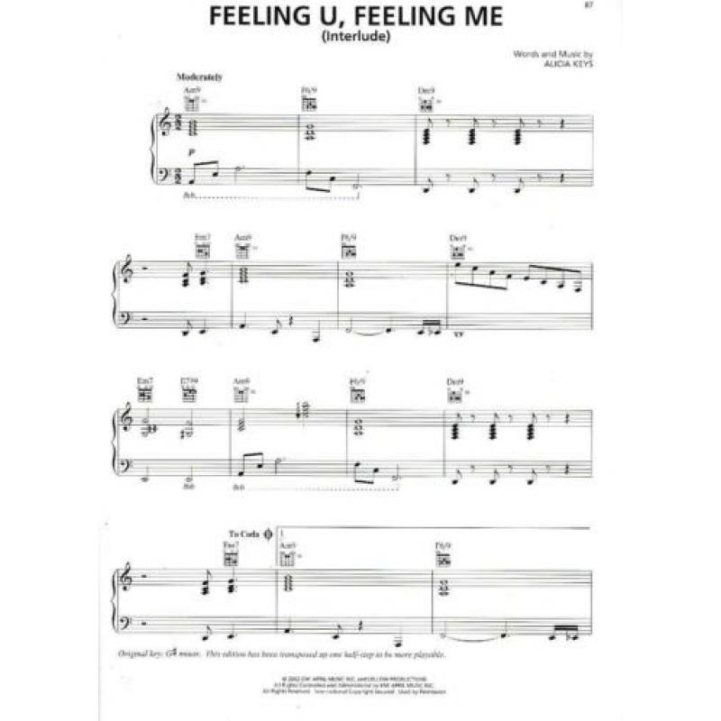 The Diary of Alicia Keys Piano Vocal Guitar (x407)