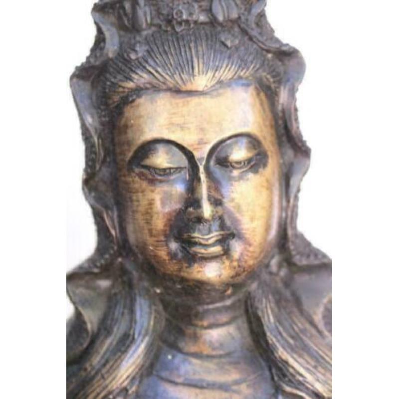 Zeer groot bronzen beeld Quan Yin 48kg