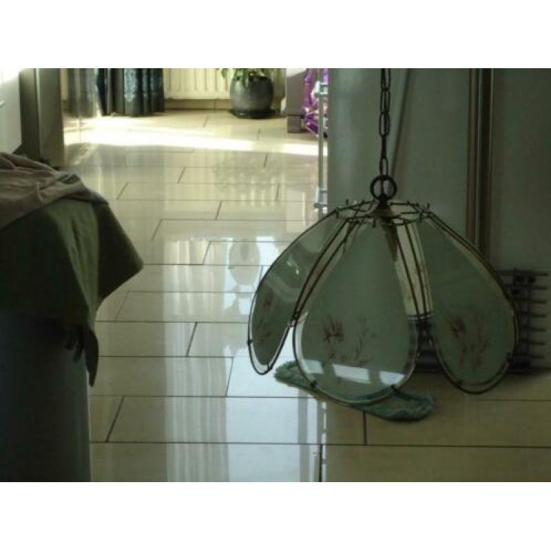 hanglamp kamerlamp messing met glas