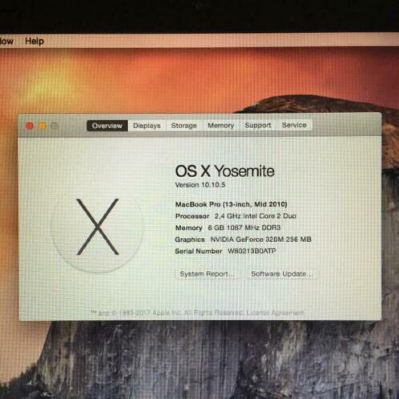 MacBook Pro 13-inch Mid 2010 - 8 GB, 500 GB, 2,4 GHz Laptop