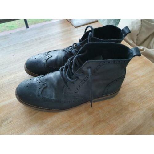 Herenschoenen leer zwart River Island half hoog