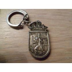3-981 prachtige antiek St Christoffel sleutelhanger Salzburg
