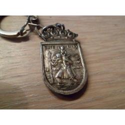 3-981 prachtige antiek St Christoffel sleutelhanger Salzburg
