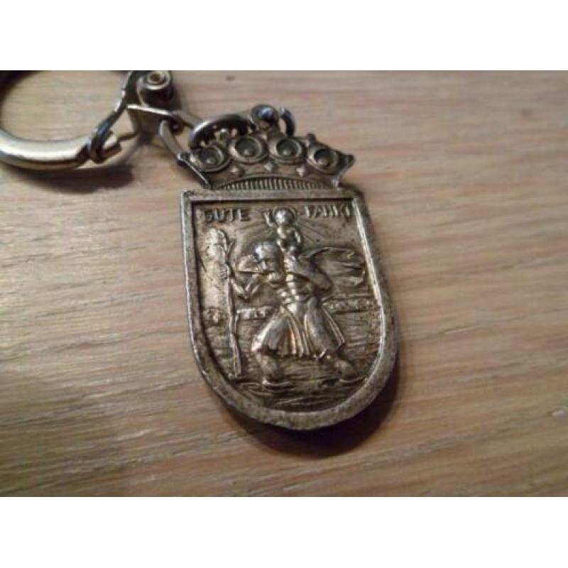 3-981 prachtige antiek St Christoffel sleutelhanger Salzburg