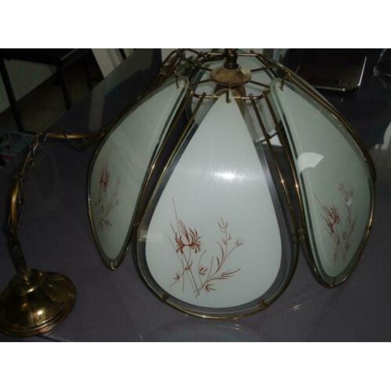 hanglamp kamerlamp messing met glas