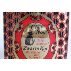 Vintage voorraadblik Zwarte Kat / Chat Noir koffie retro