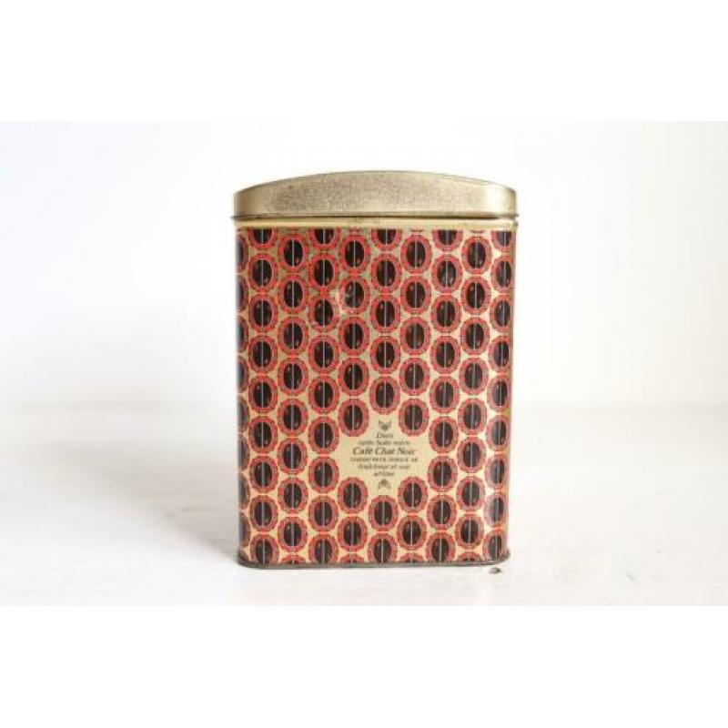 Vintage voorraadblik Zwarte Kat / Chat Noir koffie retro