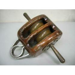 Houten blok, 2-schijfs, 16 - 20 mm, met belegpennen