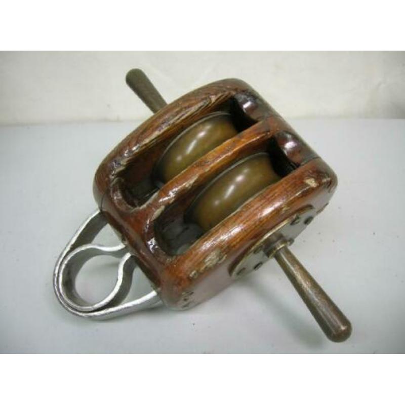 Houten blok, 2-schijfs, 16 - 20 mm, met belegpennen