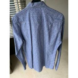 Cast iron blauwe herenblouse maat M